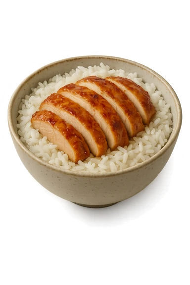 bowl bianca con riso e pollo sticker