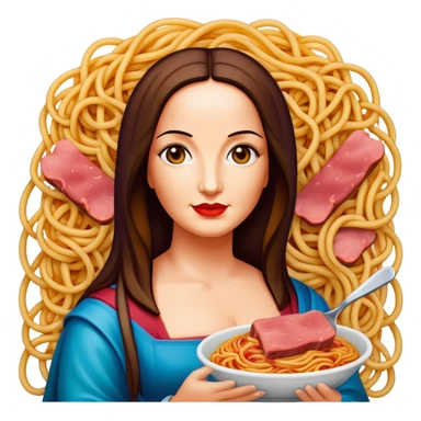 pop art monalisa SPAM meat spaghettio slop  sticker