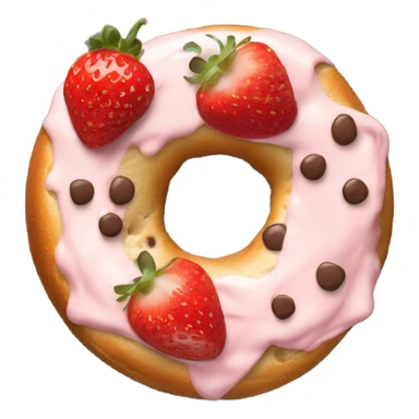 Chocolate chip bagel with strawberry cream cheese   sticker