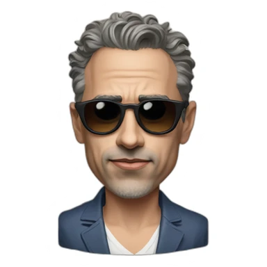 Jordan Peterson with cool sunglasses and with no shirt sticker