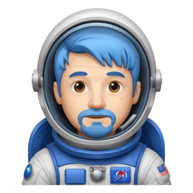 Astronauts, Middle-age, male, white skin, blue hair and blue beard sticker