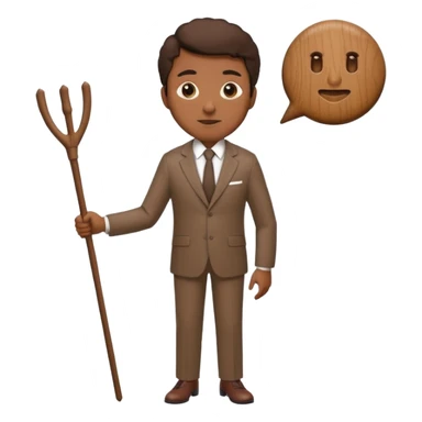 Give me a brown suit with stick just the clothes and add a stick beside sticker