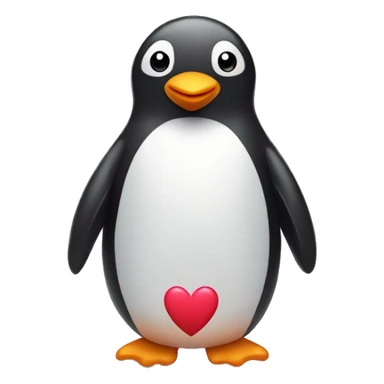 penguin cute little with hearts sticker