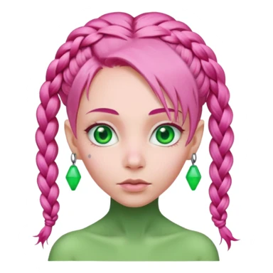 pink haired braided alien sticker