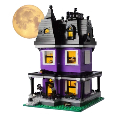 Lego Purple Haunted House Moon sticker
