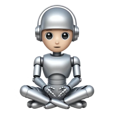 cute robot doing a thinking pose sticker
