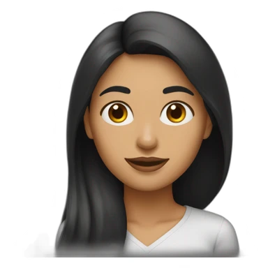 mujer pelo largo negro con perro maltés blsnco sticker