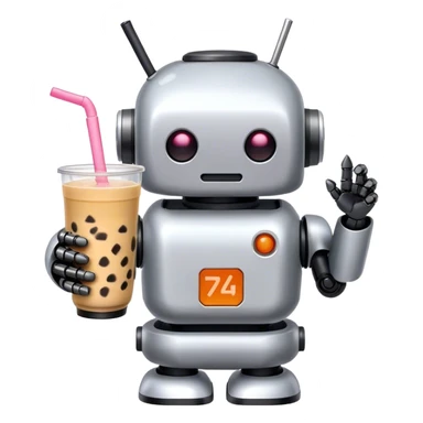 Boba tea robot 74 sticker