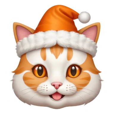Create cute cat face wearing birthday cap and happy sticker