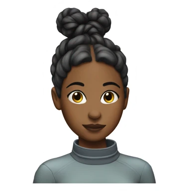 Girl with back hair in space buns  sticker