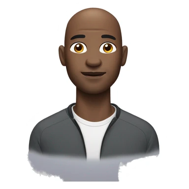 bald black man with airpods sticker