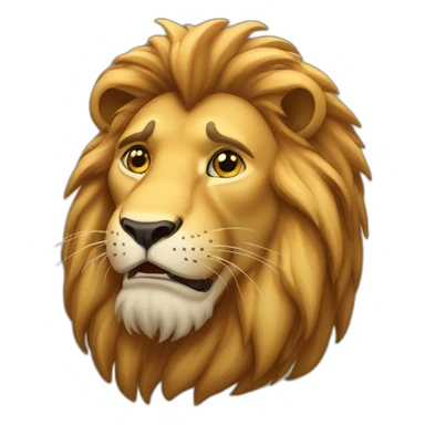 Crying big lion sticker