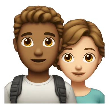 A girl wiht brown hair with her boyfriend with brown short hair sticker
