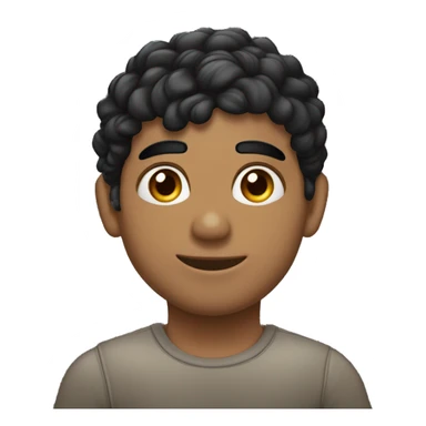 Joven varón de piel morena, ojos de color negro y cabello negro rizado sticker