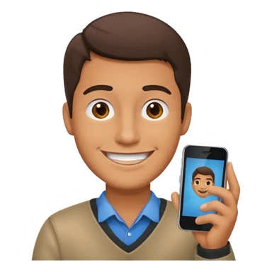 a man using  mobile phone sticker