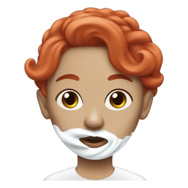 Red haired goth Woman with shaving cream on her face sticker