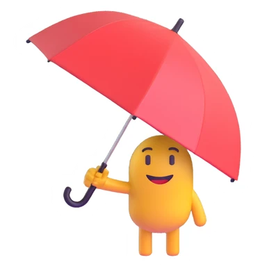 Change the umbrella to be closed, keep the man offering it for a handshake, same 3D emoji style, no background. sticker