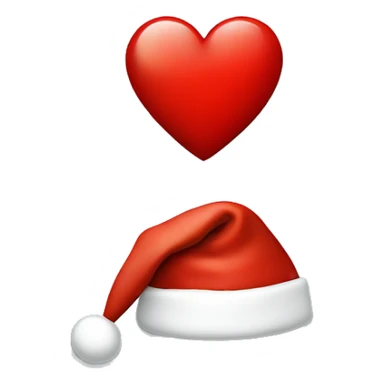 red heart with Santa hat on top sticker