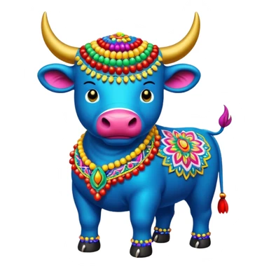 Bumba meu boi, boi colorido, enfeitado com bordado de miçangas sticker