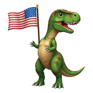 T-Rex with a American flag sticker