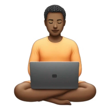 Meditating on laptop screen sticker