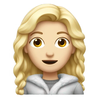 Freezing white woman with blond hair sticker