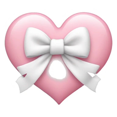 baby pink heart with white bow  sticker