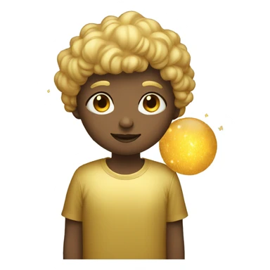 Person wearing t shirt filled with golden galaxies sticker