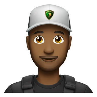 Man in Lamborghini Car With styles cap sticker