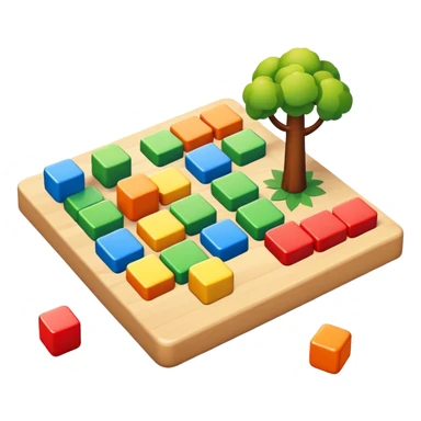 An icon representing a casual game, featuring colorful, simple gameplay elements like puzzle pieces, blocks, or fruits. The design conveys ease and fun, with intuitive controls and bright, inviting visuals. transparent background, the icon emphasizes accessible nature of casual gaming. sticker