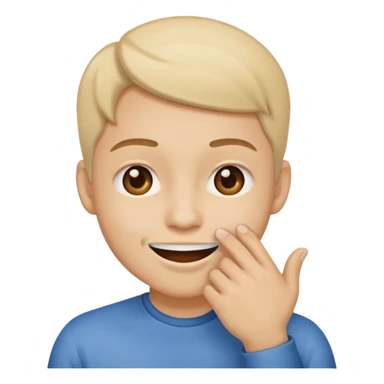 ایموجی که دستش جلوی دهانشه و داره میگه که یه چیزی خیلی خوبه sticker