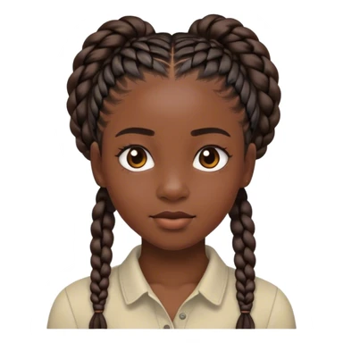 hazme una niña negra con trenzas sticker