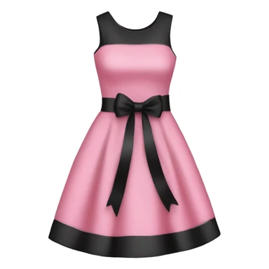 Pink black dress with ribbon sticker