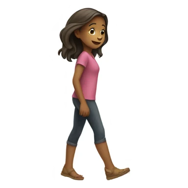 A girl leaving out of a door sticker