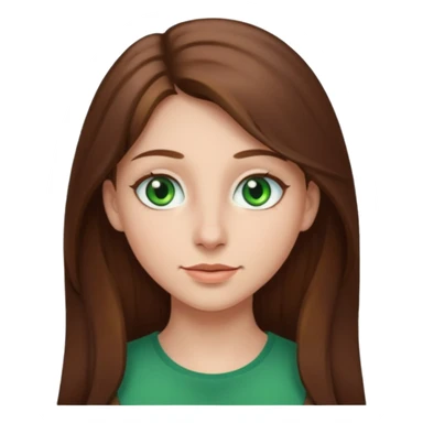 Vull una noia amb els cabells marró per les espatlles i ulls verds amb el nas mes gros i el cabell llarg sticker