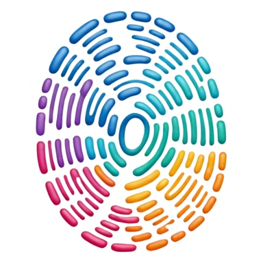 single colorful fingerprint representing uniqueness, symbolizing individualism sticker