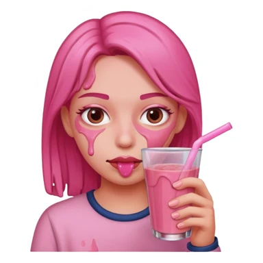 Person drinking pink sludge  sticker