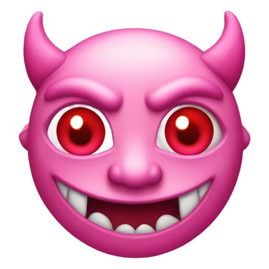 Pink demon with red eyes sticker
