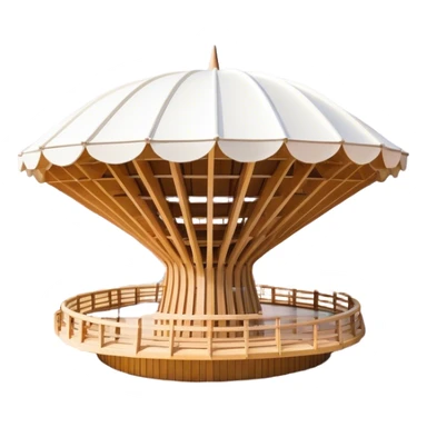 Cinematic Realistic Metropol Parasol Landmark Emoji, depicted with a modern wooden structure set against a vibrant cityscape rendered with detailed textures and dynamic, contemporary lighting. sticker