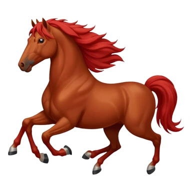 Liver red horse with a long flowing mane galloping sticker