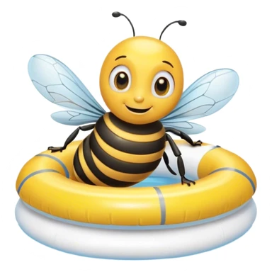 Biene im Pool auf schwimmreifen sticker