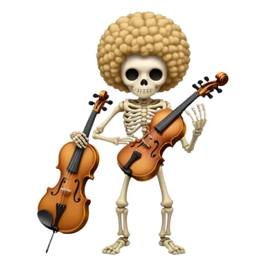 Brook skeleton musician with afro and violin, One Piece sticker