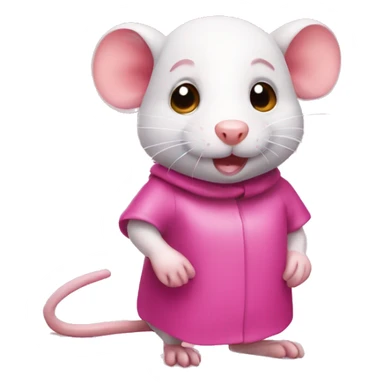 pink girl rat with sausage sticker