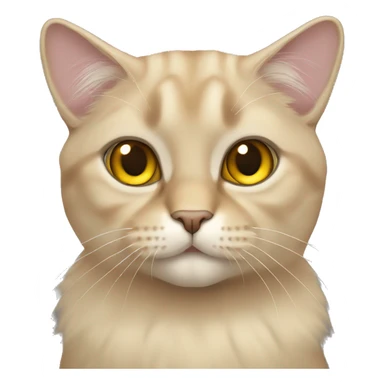 a lop-eared beige cat with yellow eyes sticker