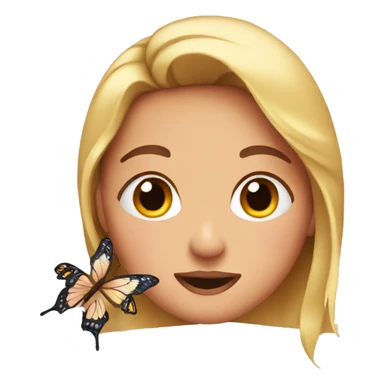 Blush face with butterflies  sticker