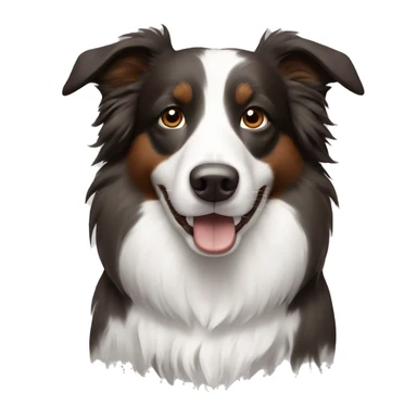 Bordercollie with brown and grey areas in white face  sticker