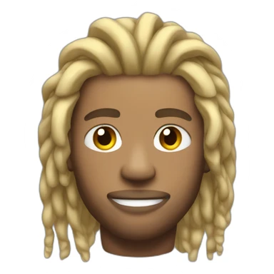 muscle man with blonde dreads sticker