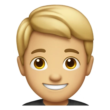 smiling boy in black shirt sticker