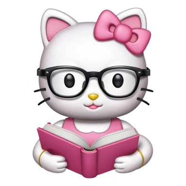 hello kitty with book and glasses, without backstage sticker