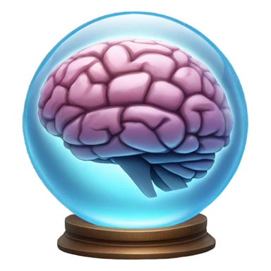 A glowing crystal ball with a brain inside it. sticker